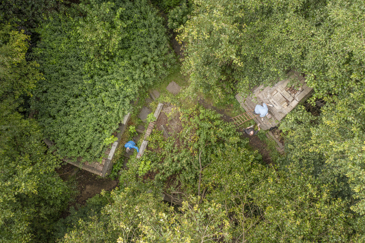 Drone-opname van de ecokathedraal in Mildam. (foto: Wouter van der Sar / RCE)