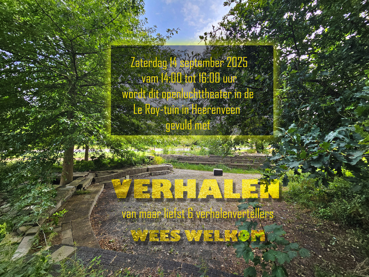 verhalenmiddag openlucht theater le roy tuin 14 september 2025