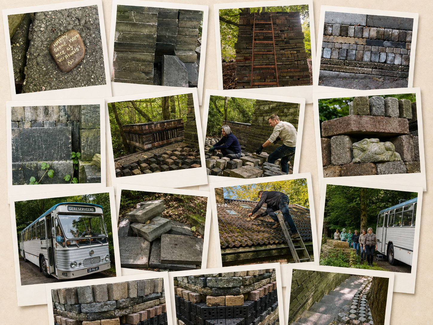 Een aantal van de foto's die Marcel Prins op dinsdagen in 2026 maakte in de ecokathedraal in Mildam